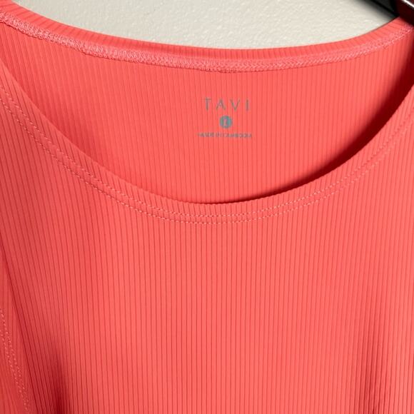 Tavi Noir NWT Synergy Twist Ribbed Tank Top Poppy Pink Lrg BalletCore Feminine - Picture 7 of 12